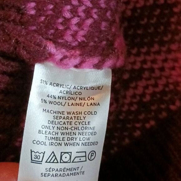 Ann Taylor Womens Size S Sweater Pink Maroon Zebra Print Crew Neck Pullover - Picture 7 of 7